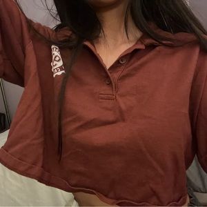 ❥ brown la 91 crop top
